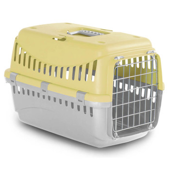 Переноска Gipsy 2 Large Yellow 58*38*38 см для собак, металеві двері, колір жовтий