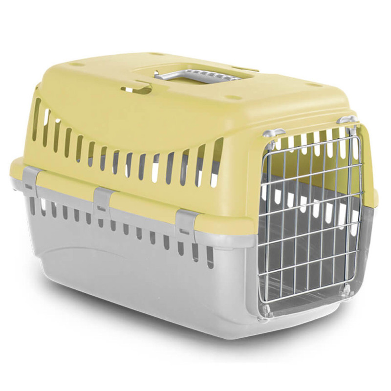Переноска Gipsy 2 Large Yellow 58*38*38 см для собак, металеві двері, колір жовтий
