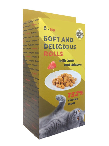 Роли-смаколики з куркою та сиром у стіках по 10г, 6 шт/уп., 100 уп/ящ.