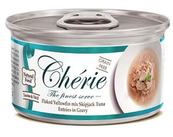 Cherie Signature Gravy Mix Tuna шматочки жовтоперого і смугастого тунця в соусі, вологий корм для котів, 80 гр (CHS14301)