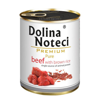 Консерва Dolina Noteci Premium Pure для собак  алергіків з яловичиною та корич, рисом, 800 гр