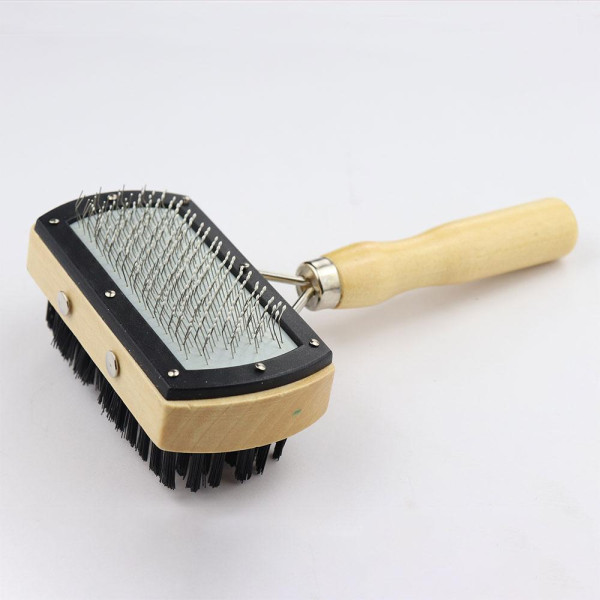 Пуходерка двостороння,з напиленням для догляду за шерстю та підшерстям"Пухнастики" 10*17см