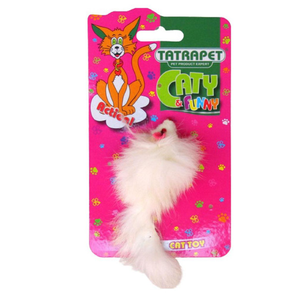 Іграшка для котів TETRAPET Caty funny, сіра плюшева мишка, 5 см