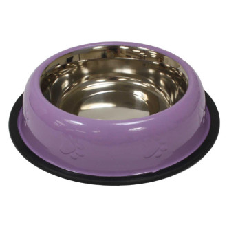 Миска CROCI глазур фіолетова на гумці, нерж., 0,24л, 16см
