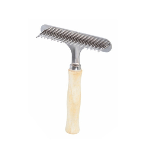 Гребінець-граблі ТМ "FOX" дерев'яні великі однорядні, 14х11 см