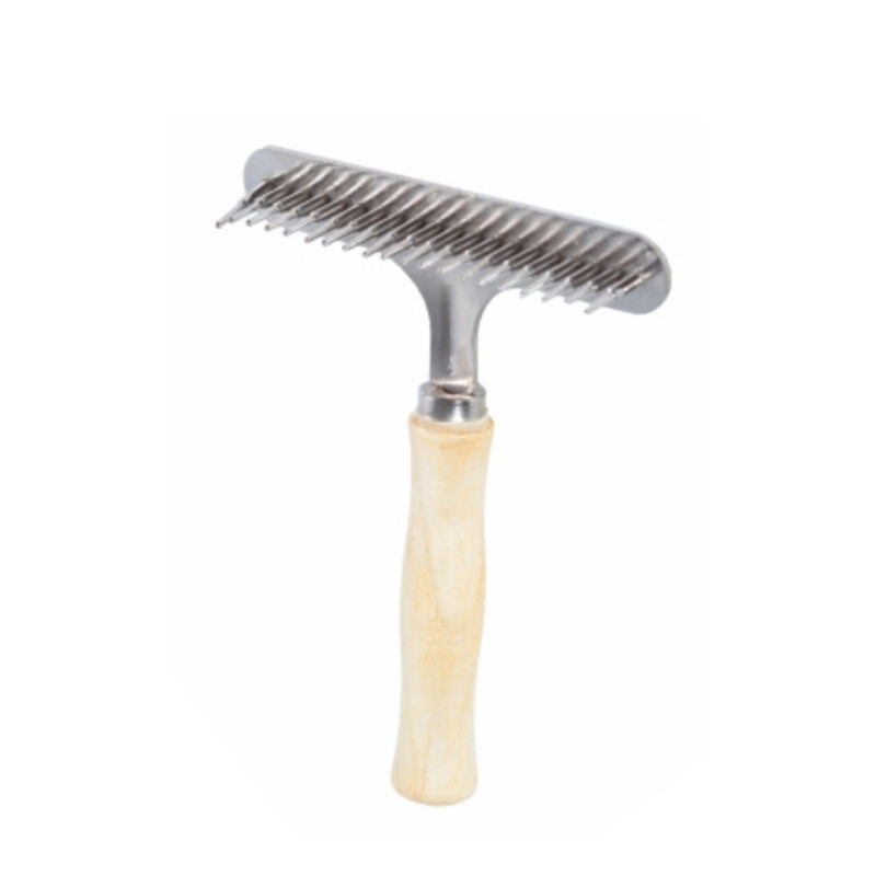 Гребінець-граблі ТМ "FOX" дерев'яні великі однорядні, 14х11 см