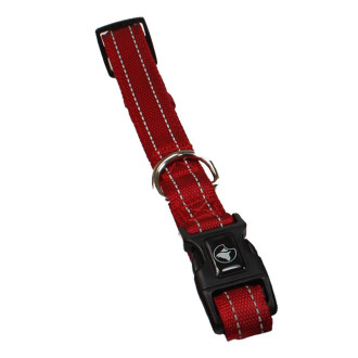 Нашийник CROCI SOFT REFLECTIVE, світловідбиваючий, м'який, ало-червоний, нейлон, 30-45x1,5 см