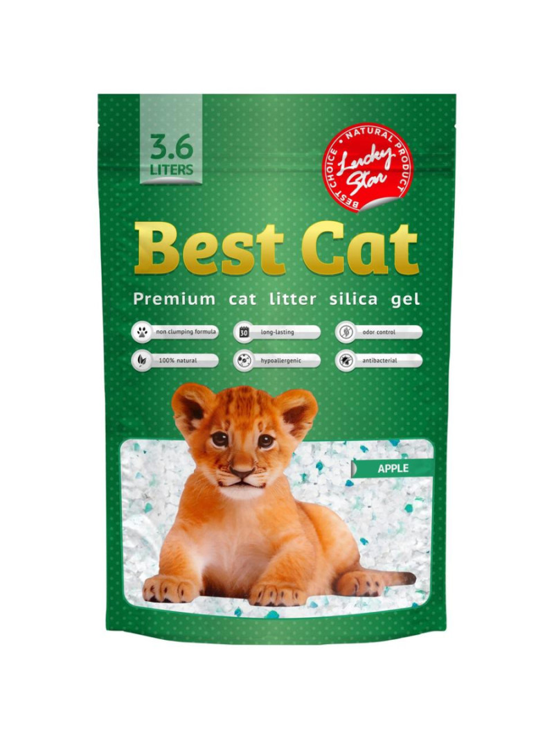 Силікагелевий наповнювач "Best Cat" Green Apple 3.6л/10