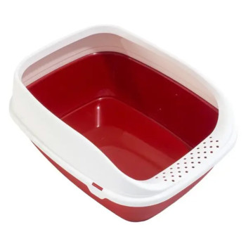 Туалет-лоток Бета Плюс Міні 43*31*16 см Beta Plus Mini пластиковий з рамкою для кішок, колір червоний
