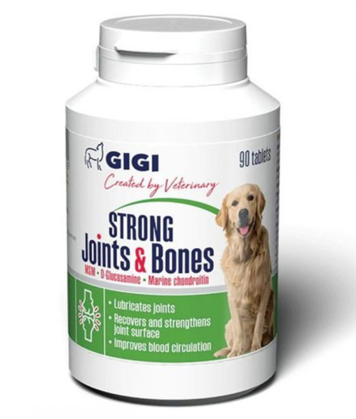 Актівет Gigi Activet Strong Joints &amp; Bones хондропротектор протизапальний для собак, 90 таблеток, 1 таблетка на 10 кг