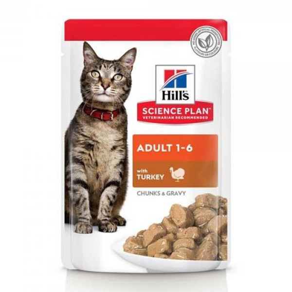 Хілс Hill's SP Feline Adult Turkey Pouches вологий корм з індичкою для котів від 1 до 6 років, 85 гр, пауч (604005)