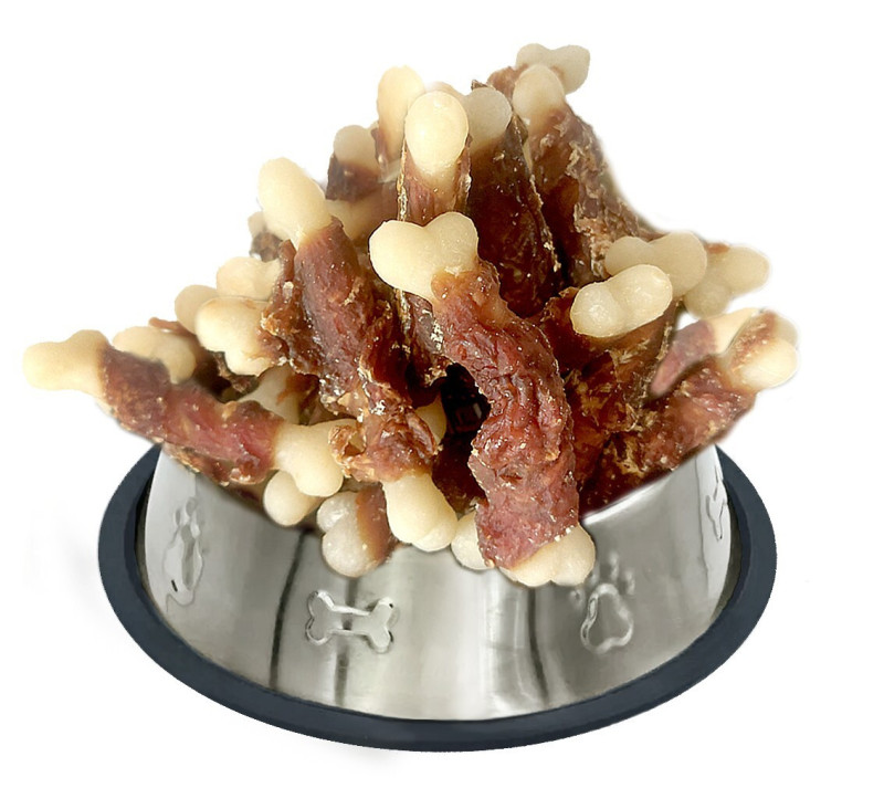 Кальцієва кістка в обгортці з качиного в'яленого м'яса 6,5см, 85г, 120 (12) шт/ящ