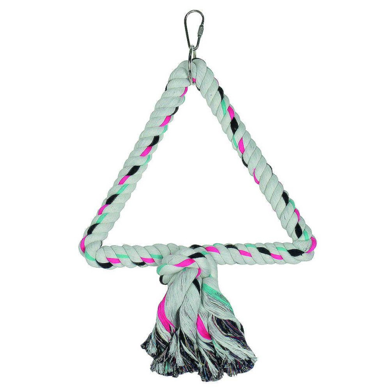 Іграшка для птахів TETRAPET Dodo, гойдалка трикутник з мотузки, 25 см