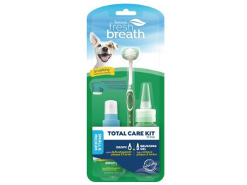 Набір Тropiclean Fresh Breath Total Care Kit for Small Dog Тропіклін &quot;Свіже Дихання&quot; для дрібних собак, гель + краплі у воду + 2 щітки