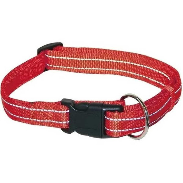 Нашийник CROCI SOFT REFLECTIVE, світловідбиваючий, м'який, червоний, нейлон, 30-45x1,5 см