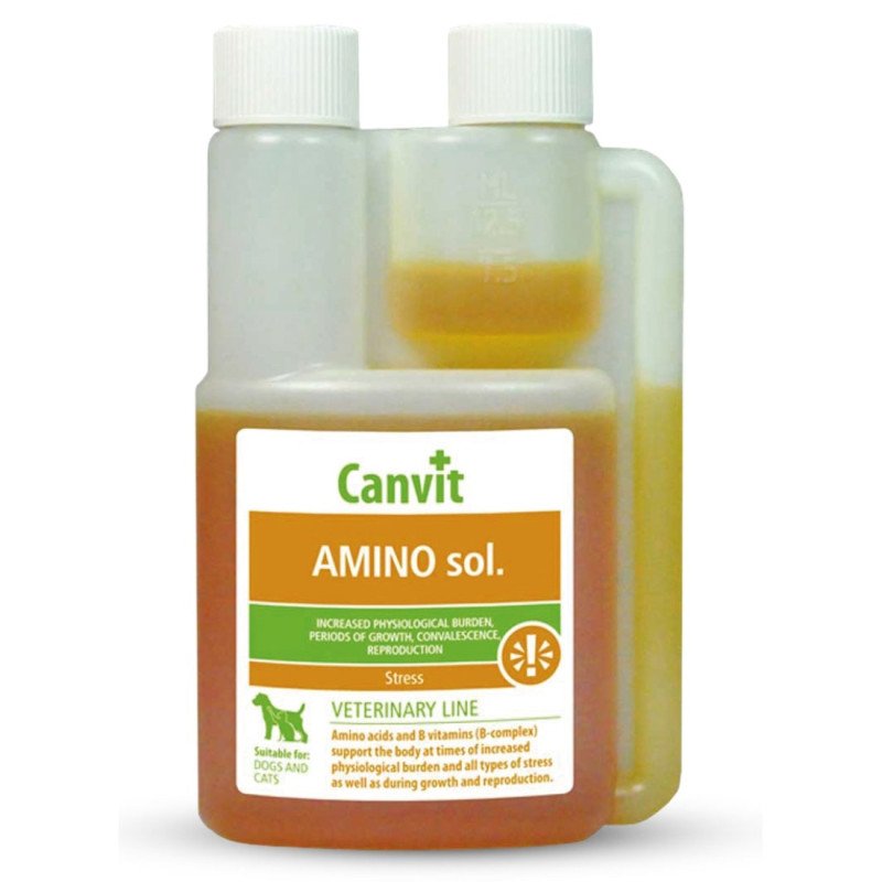 Аміно сол Canvit Amino sol імуномодулятор рідка комплексна вітамінна добавка для тварин, 250 мл