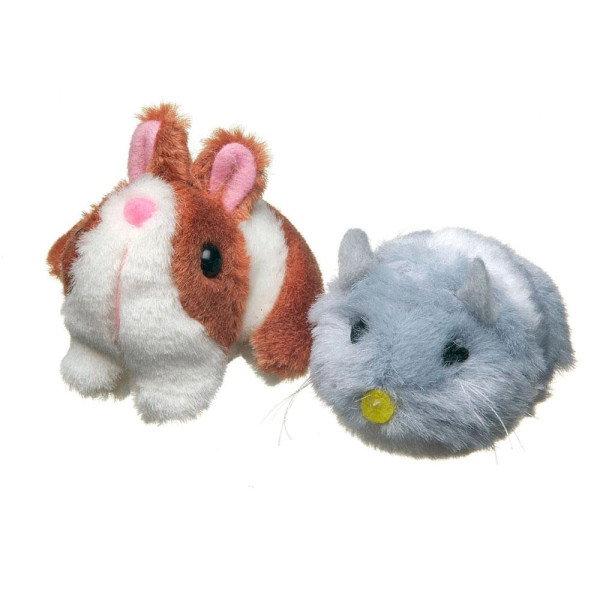 Іграшка для котів CAMON тримтячі мишка та кролик, плюшеві, 8 см