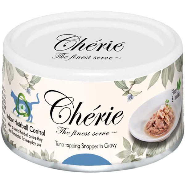 Cherie Hairball Control Tuna &amp; Snapper тунець і луціан у соусі, вологий корм для контролю грудок шерсті в шлунку котів, 80 гр (CHT17003)