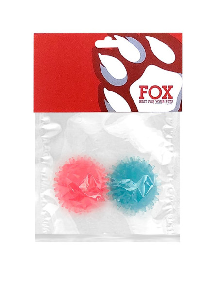 Набір іграшок для собак ТМ "FOX" "М'ячі з шипами" червоний+синій, 4 см (з запахом ванілі) Набір іграшок для собак ТМ "FOX" "М'ячі з шипами" червоний+синій, 4 см (з запахом ванілі)
