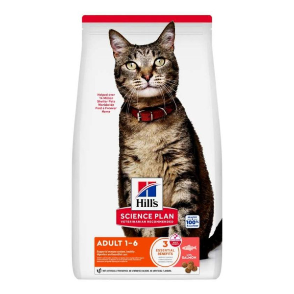 Хілс Hills Science Plan Feline Adult Salmon сухий корм з лососем для кішок та котів віком від 1 до 6 років, 10 кг