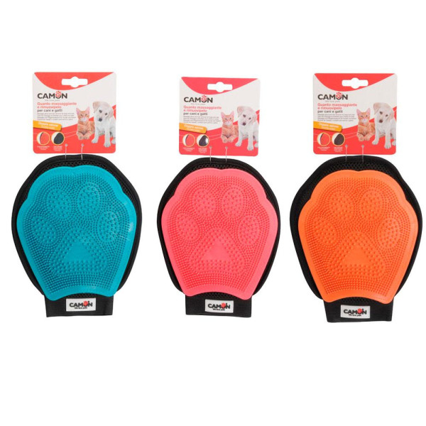 Рукавичка CAMON для масажу та видалення шерсті з TPR у формі долоні для собак та котів, в чотирьох кольорах, 1 шт