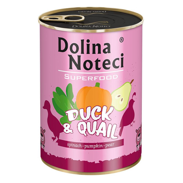 Консерва Dolina Noteci Superfood для cобак з качки та перепілки,400 гр