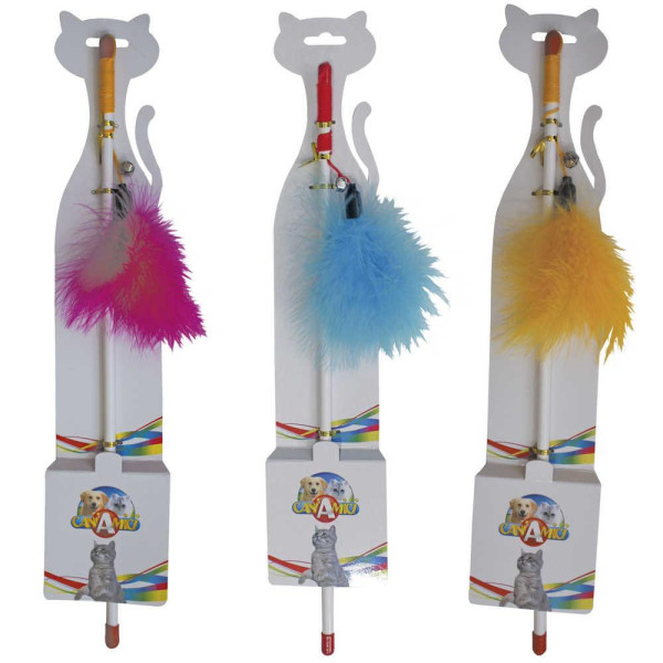 Іграшка для котів CROCI STICK Дразнилка з пір'їнкою, 46 см