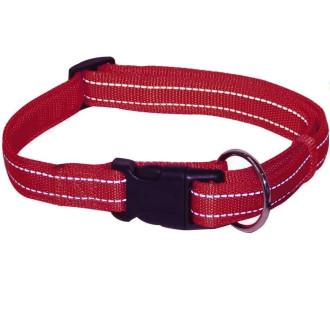 Нашийник CROCI SOFT REFLECTIVE, світловідбиваючий, м'який, бордо, нейлон, 30-45x1,5 см