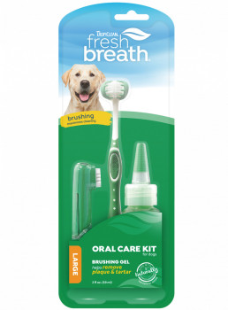 Набір Свіже Дихання TropiClean Fresh Breath Oral Care Kit for Large Dog для великих собак, гель 59 мл + 2 щітки (001299)