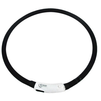 Нашийник TETRAPET для собак, світиться, LED, USB, силікон, чорний, Expert, 1*70см