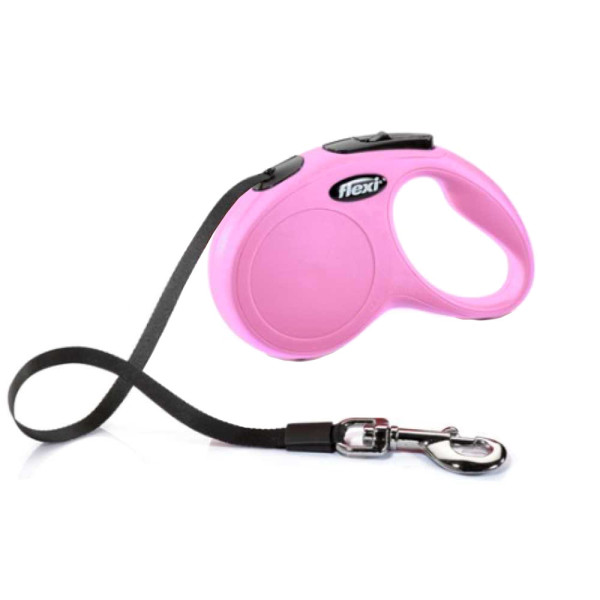 Рулетка FLEXI Classic XS, 3м, до 12кг, стрічка, рожева