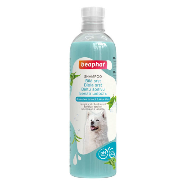 Шампунь Beaphar Shampoo for Dogs Green Tea &amp; Aloe Vera із зеленим чаєм та алое вера для собак із білосніжною шерстю, 250 мл (19983)