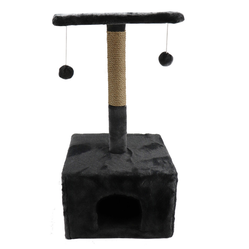 Драпак - "Пухнастики" (джут) будиночок з полицею  графіт 38/35/50см