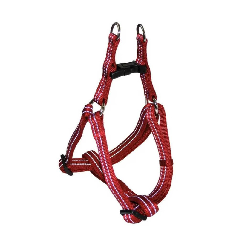 Шлея CROCI SOFT REFLECTIVE, світловідбиваюча, м'яка, червона, нейлон, 50-65x2 см