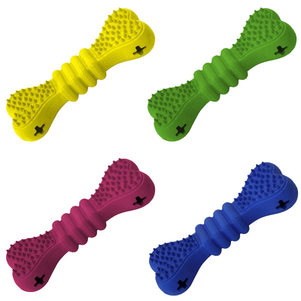 Іграшка для собак CROCI Кістка з натурального каучуку різних кольорів, 15x5,4x3 см