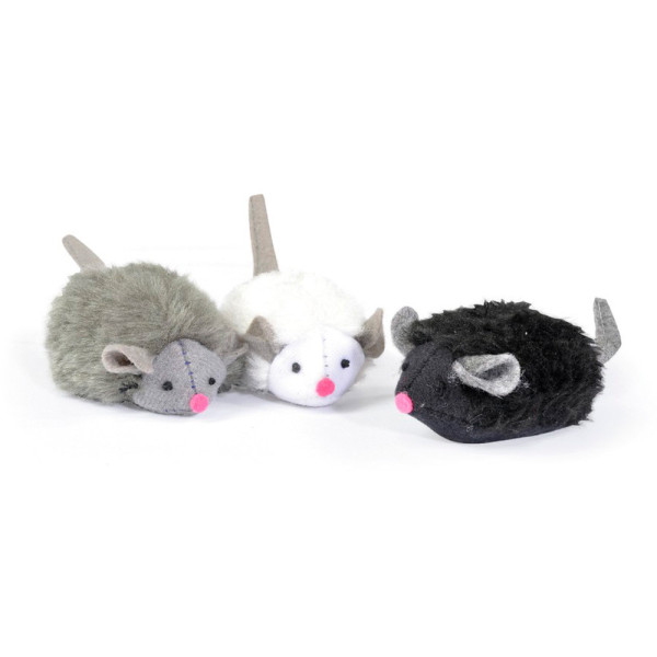 Іграшка для котів CAMON мишка, штучне хутро (біла,сіра,чорна) з пищалкою 7см