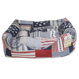 Диван для тварин CROCI Nautica, синій / білий / червоний, 50х35 см