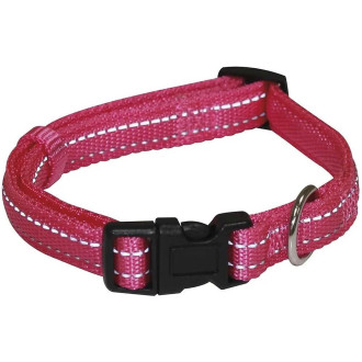 Нашийник CROCI SOFT REFLECTIVE, світловідбиваючий, м'який, рожевий, нейлон, 40-65x2,5 см