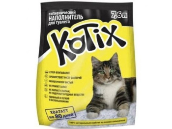 Котікс Kotix силікагелевий бактерицидний наповнювач для котячого туалету, об'єм 7,6 л