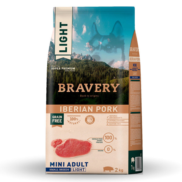 Бравері Bravery Bravery Iberian Pork Light Mini Adult Dog сухий корм з Іберійською свининою для дрібних собак з надмірною вагою, 2 кг (04PE0006 BR IBER M L_2KG) Бравері Bravery Bravery Iberian Pork Light Mini Adult Dog сухий корм з Іберійською свининою для дрібних собак з надмірною вагою, 2 кг (04PE0006 BR IBER M L_2KG)