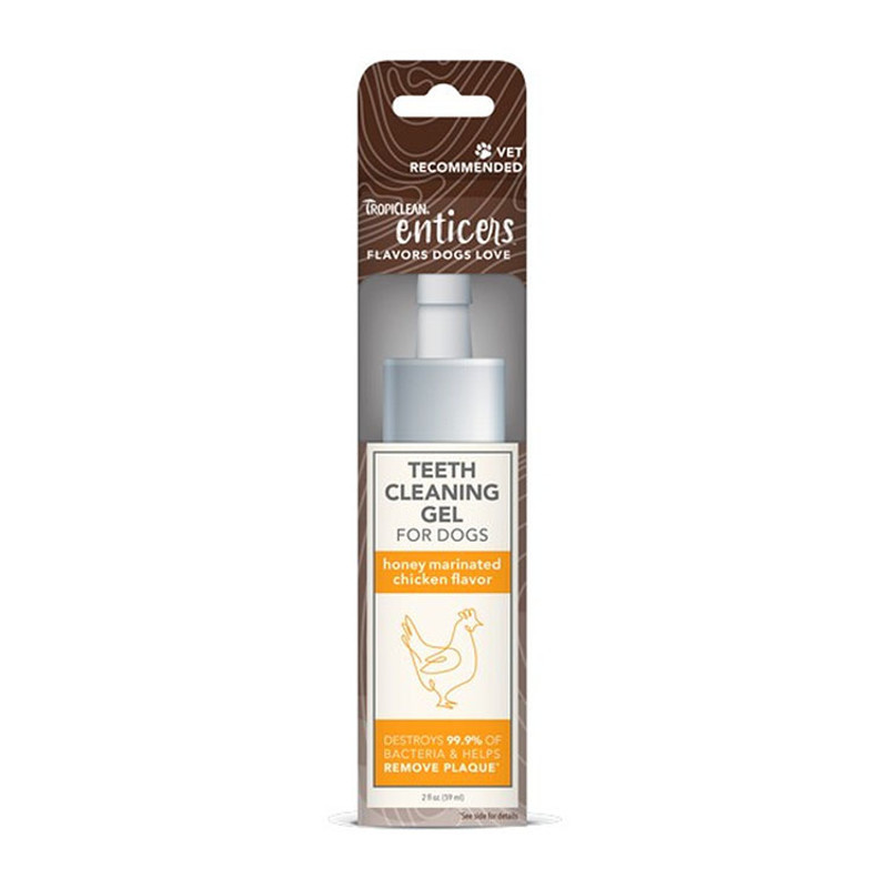 Гель TropiClean Enticers Teeth Cleaning Gel No Brush Marinated Chicken з куркою для чищення зубів у собак, 59 мл (004351)