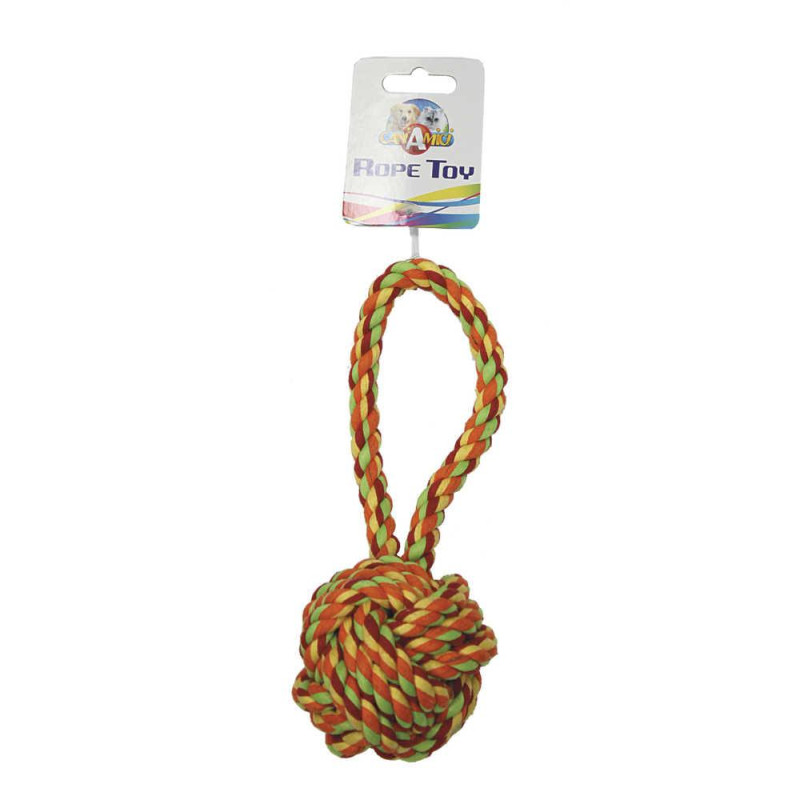 Іграшка для собак CROCI канат грейфер вузловий м'яч з ручкою, 23 см