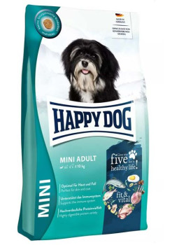 Happy Dog Mini Adult Fit &amp; Vital сухий корм з лососем, ягнятком, птахом для дрібних собак вагою до 10 кг, 10 кг (61198)