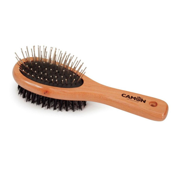 Подвійна дерев'яна пуходерка CAMON, мала, 17 см