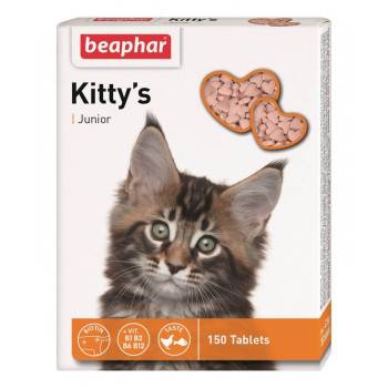 Кіттіс Юніор Beaphar Kitty's Junior вітамінізовані ласощі з біотином для кошенят з 6 тижнів, 150 таблеток (12508)