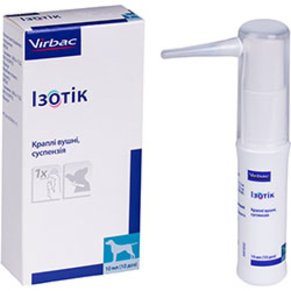 Ізотік Virbac Easotik вушні краплі для лікування отитів у собак, 10 мл