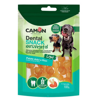 Ласощі для собак CAMON Dental Snak, вузлова кістка з солодкої картоплі та рису, 100 гр, 5 см