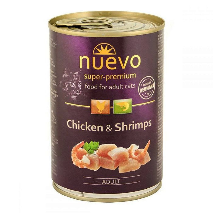 Нуево 400 гр Nuevo Cat Adult Chicken &amp; Shrimps вологий корм із куркою та креветками для котів (95108)