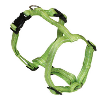 Шлея CROCI SOFT REFLECTIVE H-образна, світловідбиваюча, м'яка, зелена, нейлон, 1,5x35-50 см