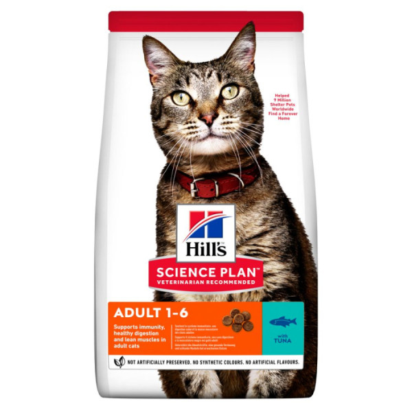 Хілс Hill's SP Feline Adult Tuna сухий корм із тунцем для дорослих котів віком від 1 до 6 років, 1,5 кг (604073)